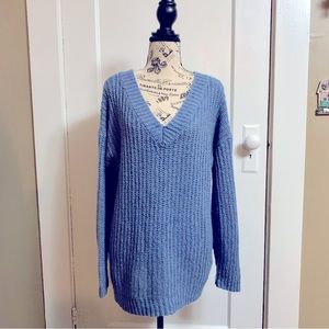 RUE21 Women’s V-Neck Knit Sweater Blue Size Large NWOT